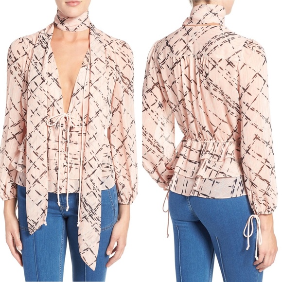 Olivia Palermo Tops - NWT Olivia Palermo Neck Tie Empire Waist Blouse M